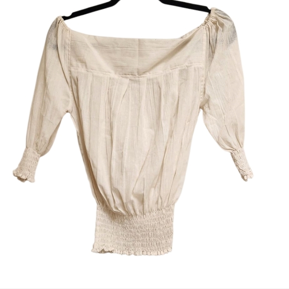 Embroidered Off-Shoulder Cream Top - Picture 2 of 4